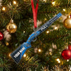 Maxcorners Personalized Blue Shotgun Pull Custom Name Clay Target Trap Shooting Acrylic Christmas Ornament And Keychain Custom Gift For Hunters 2D Flat