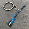 Maxcorners Personalized Blue Shotgun Pull Custom Name Clay Target Trap Shooting Acrylic Christmas Ornament And Keychain Custom Gift For Hunters 2D Flat
