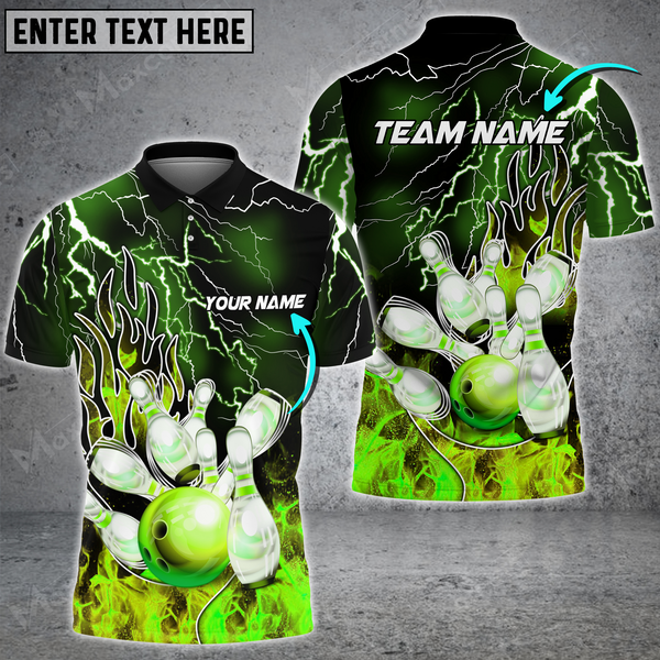 Maxcorners Bowling Thunder And Fire Pro Multicolor Option Customized Name 3D Shirt