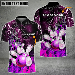 Maxcorners Bowling Thunder And Fire Pro Multicolor Option Customized Name 3D Shirt
