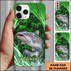 Maxcorners Fishing Green Honeycomb Splash Personalized Name Phone Case  (12 Fish Species)