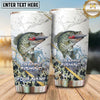 Maxcorners Fishing Tumbler White Gray Marble Hook Design Personalized Name Tumbler (13 Species)