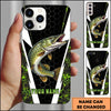 Maxcorners Fishing Honeycomb Green Camo Personalized Name 3D Phone Case (12 Fish Species)