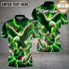 Maxcorners Bowling Shirt Electric Blue Eagle Lightning Strike Multioptions Personalized Name, Team Name 3D Shirt (4 Colors)