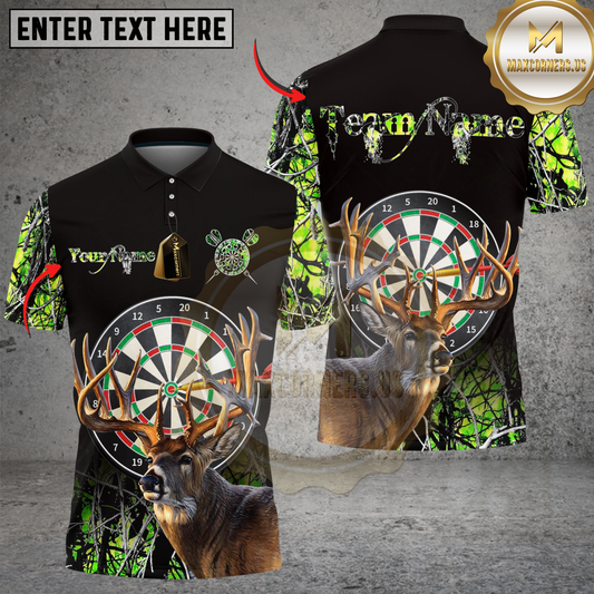 Maxcorners Darts Deer Hunting Camo Multicolor Options Personalized Name Shirt (4 Colors)