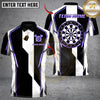 Maxcorners Elite Black & White Darts Customized Name, Team Name 3D Shirt