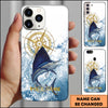 Maxcorner Fishing Golden Compass Water Splash Personalized Name 3D Phone Case (10 Fish Species)