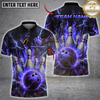 Maxcorners Bowling Thunder Flaming Multicolor Customized Name, Team Name 3D Shirts