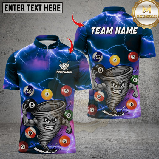 Maxcorners Funny Muscle Tornado Billiards Multicolor Customized Name, Team Name 3D Shirts