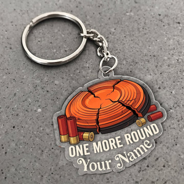 Maxcorners Clay Shooting One More Round Clay Targets Customized Name 3D Keychain And Ornament