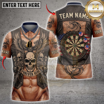 Maxcorners Darts Skull Tattoo Body Dartboard Personalized Name 3D Unisex Shirt