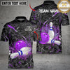 Maxcorners Bowling Swirling Marbled Pattern Vibrant Veins Multicolor Customized Name, Team Name 3D Shirts