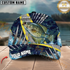 Maxcorners Fishing Cod Water Blue Customized Name 3D Cap (8 Breeds)