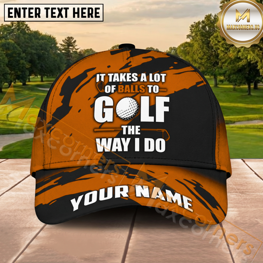 Maxcorners Golf Orange Funny Quote Personalized Cap