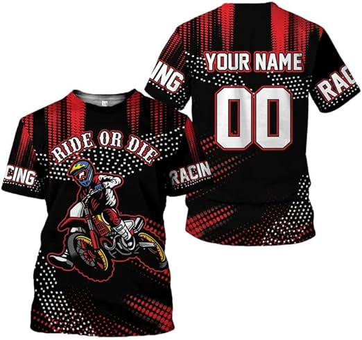 Maxcorners Motocross Ride Or Die Customize Name And Number 3D Shirts