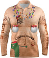 Maxcorners Funny Hairy Chest Ugly Christmas Golf Polo For Men Women Golf Shirt