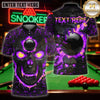 Maxcorners Billiard Apparel Flaming Skull Face Graphic Multicolor Customized Name 3D Shirt