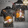Maxcorners Bowling Swirling Marbled Pattern Vibrant Veins Multicolor Customized Name, Team Name 3D Shirts