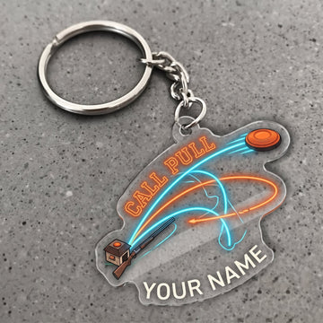 Maxcorners Clay Shooting Call Pull Flying Clay Target Customized Name 3D Keychain And Ornament