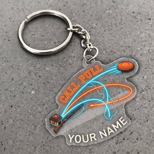 Maxcorners Clay Shooting Call Pull Flying Clay Target Customized Name 3D Keychain And Ornament