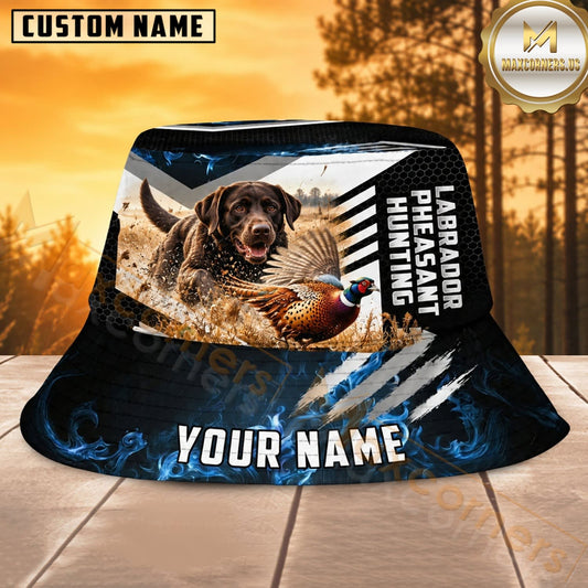 Maxcorners Deer Hunting Eagle Black Blue Graphic Personalized Name 3D Bucket Hat