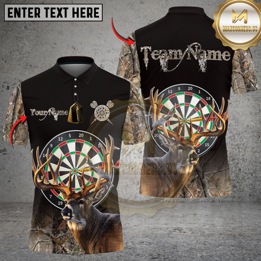 Maxcorners Darts Deer Hunting Camo Multicolor Options Personalized Name Shirt (4 Colors)