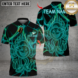Maxcorners  Funny Neon Bowling Design Multicolor Customized Name, Team Name 3D Shirts