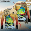 Maxcorners Fishing Sunset Compass Custom Name & Team Name 3D Shirts