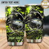 Maxcorners Fishing Tumbler Acid Green Graffiti Swirl Design Personalized Name Tumbler (13 Species)