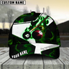 Maxcorners Billiard Ball 8 Dark Flame Stroke Personalized Name 3D Cap (7 Colors)