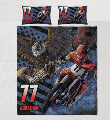 Maxcorners Motocross 22 Personalized Bedding Set