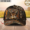 Maxcorners Buck Antlers Woodland Camo Hunting Personalized Hat 3D Printed Multicolor