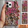 Maxcorners Duck Hunting German Wirehaired Pointer Pink Duck Hunting Graphic Personalized Name 3D Phone Case - German Wirehaired Pointer