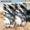 Maxcorners Fishing Tumbler Black White Brush Stroke Design Personalized Name Tumbler (13 Species)