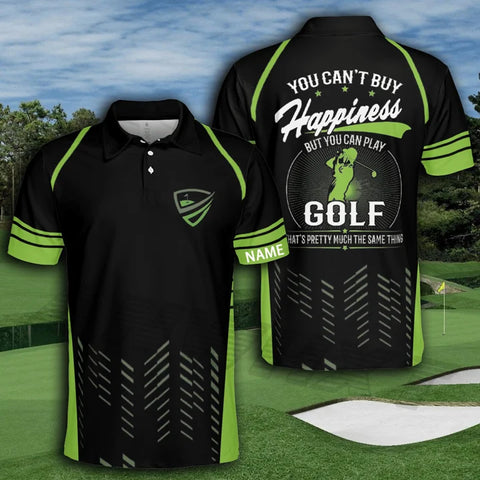 MaxCorners You Can’T Buy Happiness But You Can Play Golf Polo Shirts Customized Name Polo For Men