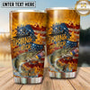 Maxcorners Fishing Tumbler Retro Orange Fishing Beer Design Personalized Name Tumbler (13 Species)