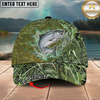 Maxcorners Fishing Marsh Grass Water Splash Personalized 3D Cap (12 Fish Species)