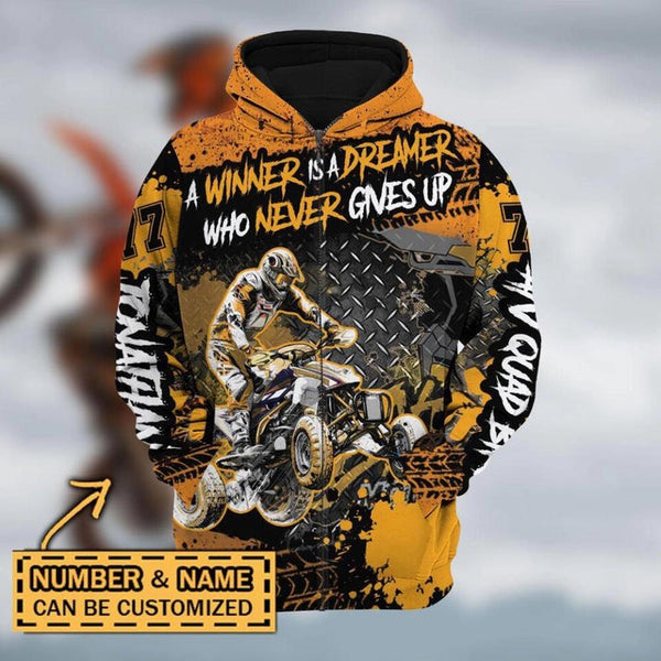 Maxcorners ATV Winner Is Dreamer ( Yellow ) Customize Name 3D Shirts