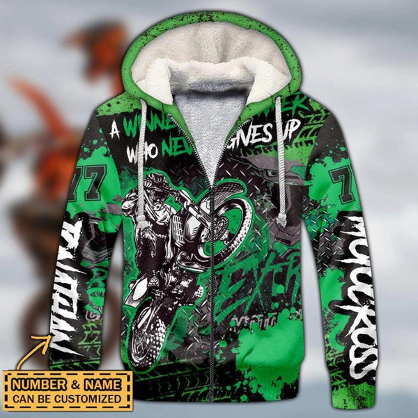 Maxcorners Motocross Winner Is Dreamer ( Green ) Customize Name And Number 3D Shirts