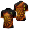 Maxcorners Personalized 3D Orange Dartboard Dragon Flame Dart Shirts For Men Custom Darts Team Jerseys LM2404