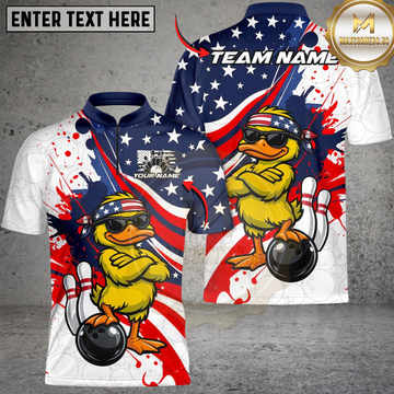 Maxcorners Patriotic Cool Duckling Mascot Customized Name, Team Name 3D Shirt