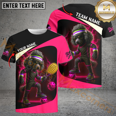 Maxcorners Pickleball Electric Poodle Power Customized Name & Team Name 3D Shirts