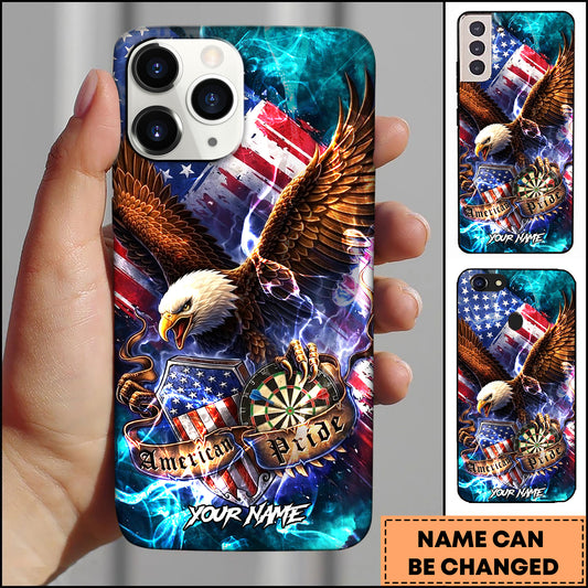 Maxcorners American Pride Eagle Flag Dartboard Personalized Name 3D Phone Case