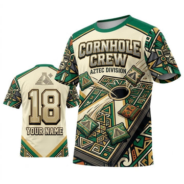 Maxcorners Cornhole Crew Money Pattern Personalized Name 3D Unisex Shirt
