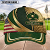Maxcorners Golf Patriotic Gold Emblem Personalized Name 3D Cap (7 Colors)