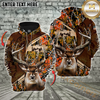 Maxcorners Wild Animal Camo Gear For Hunters Custom Name Shirt 3D All Over Printed Clothes (Moose, Deer, Boar, Turkey)