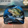 Maxcorners Fishing Blue Lightning Water Splash Personalized 3D Cap (12 Fish Species)