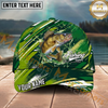 Maxcorners Fishing Green Splash Strike Multi Options Personalized Name 3D Cap (11 Fish Species)
