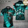 Maxcorners Bowling King And Queen Skull Multicolor Customized Name, Team Name 3D Shirts