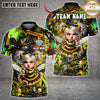 Maxcorners Darts Angry Bee Girl Dart Throw Graffiti Style Multicolor Customized Name, Team Name 3D Shirt